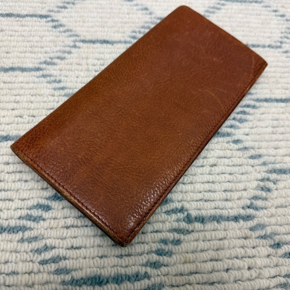 HUNTING WORLD Vintage Unisex Brown Pebbled Logo Embossed Bifold Wallet Italy - Picture 7 of 16